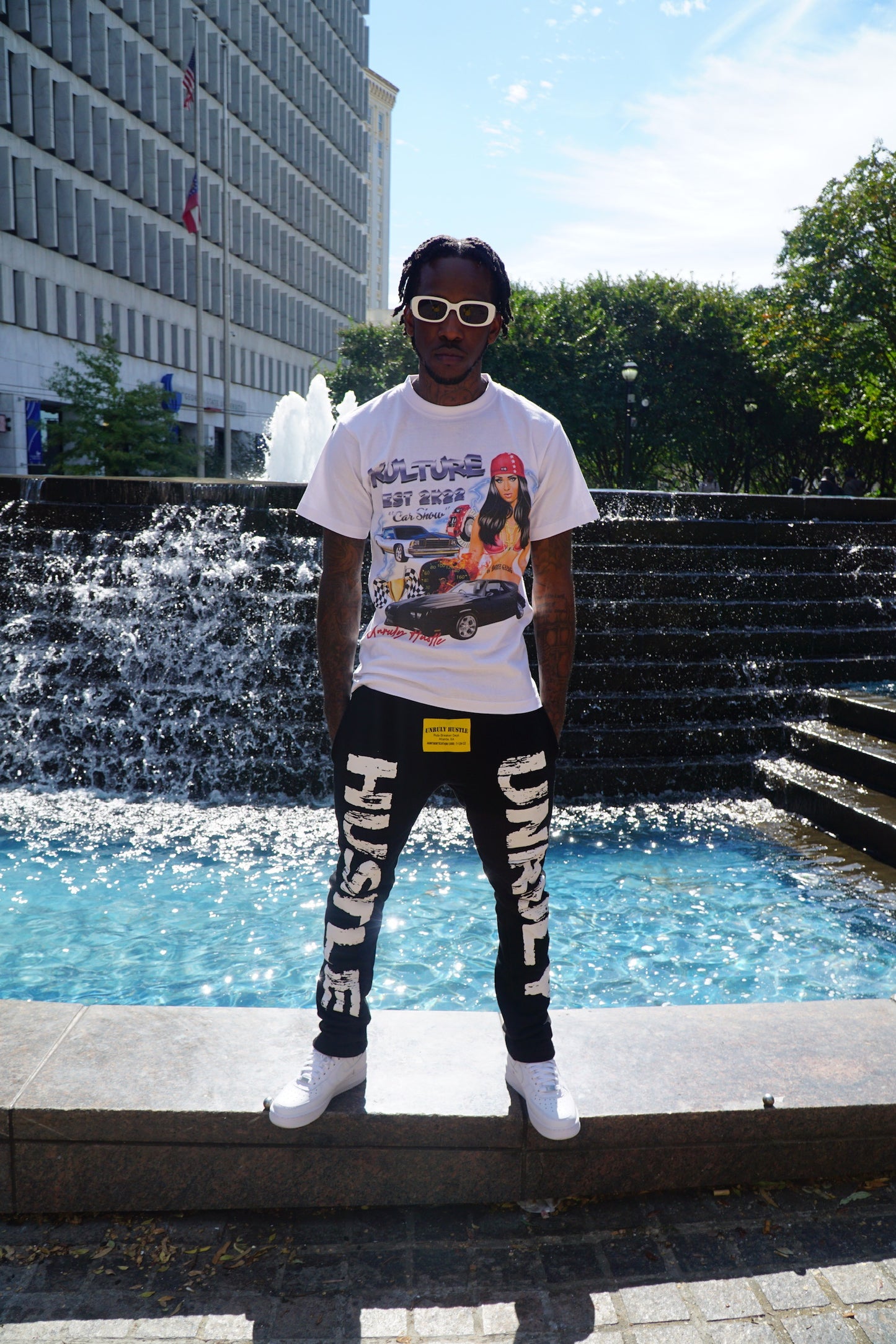 UH black/white puff print sweatpants | Unruly Hustle