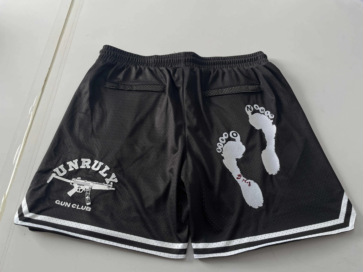 Unruly x SOS “Stepperz” Mesh Shorts – Black