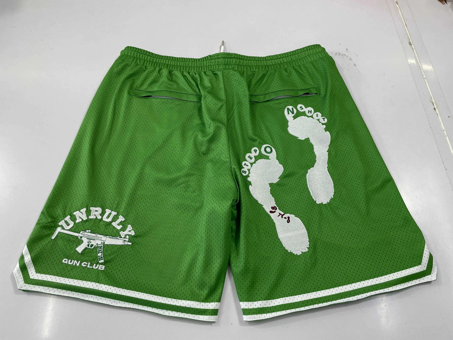 Unruly x SOS “Stepperz” Mesh Shorts – Green
