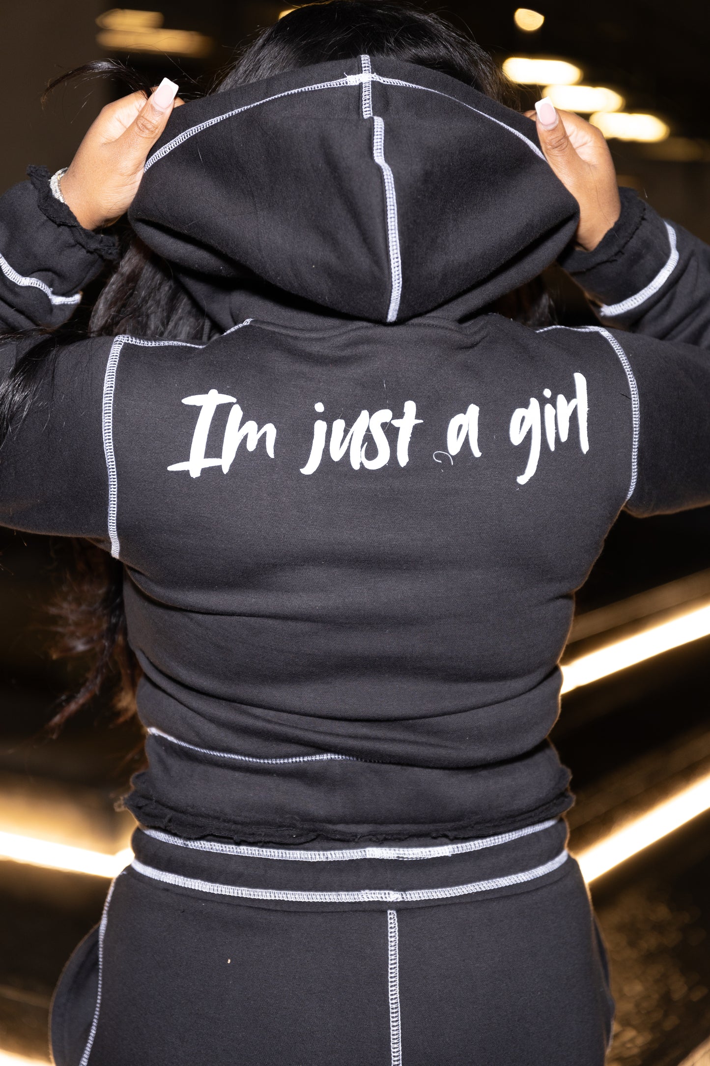 “ I’m just a girl “ zip up hoodie