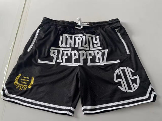 Unruly x SOS “Stepperz” Mesh Shorts – Black