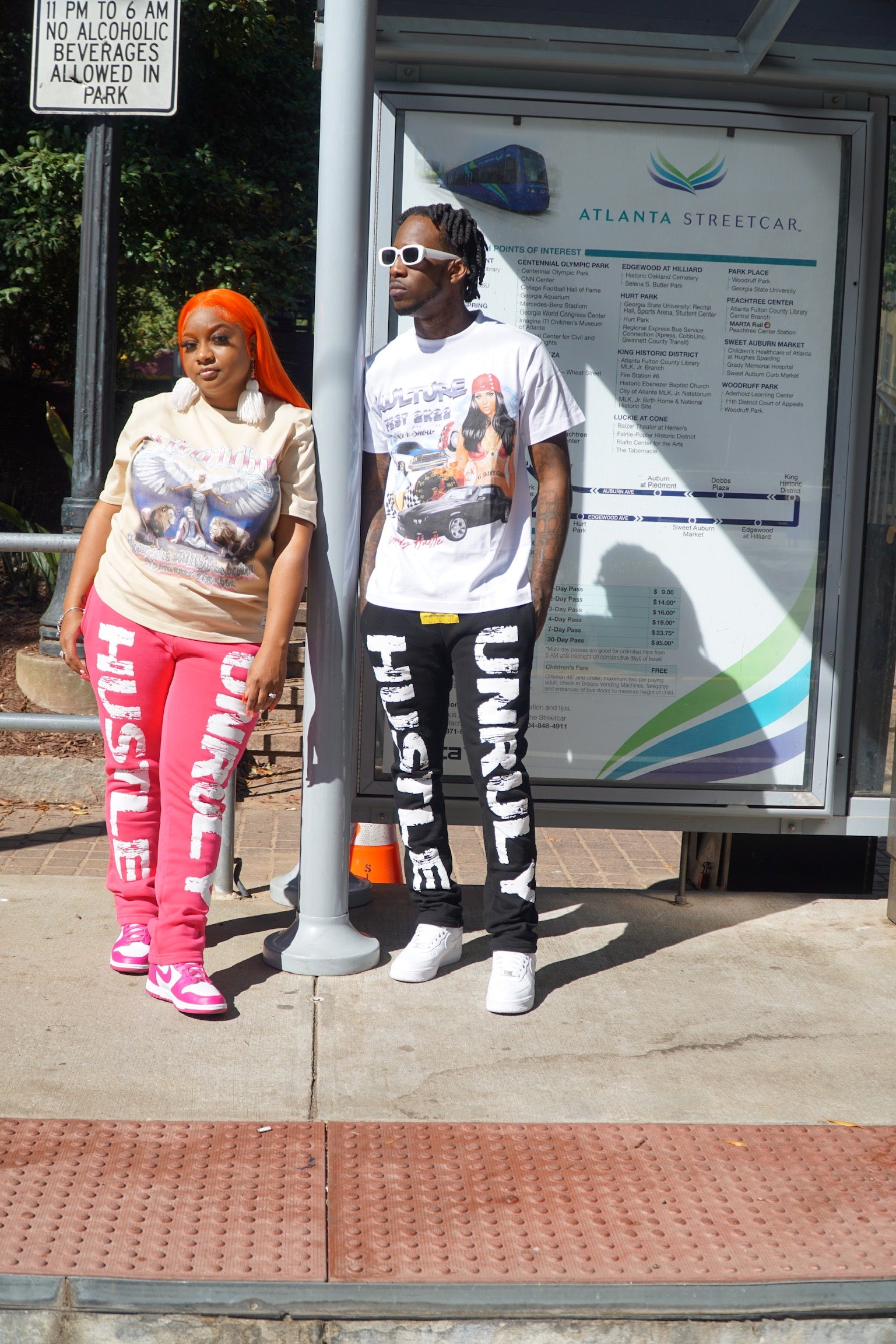 UH Pink/White puff print sweatpants  | Unruly Hustle