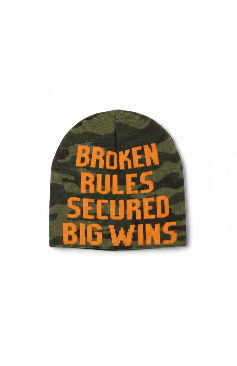 UH Camo & Orange knit beanie