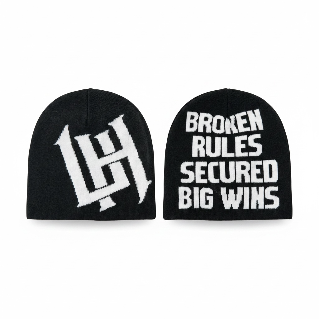 UH Black & White knit beanie
