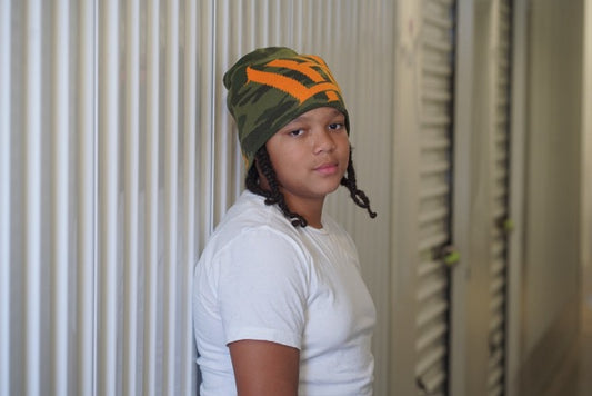 UH camo & orange knit beanie